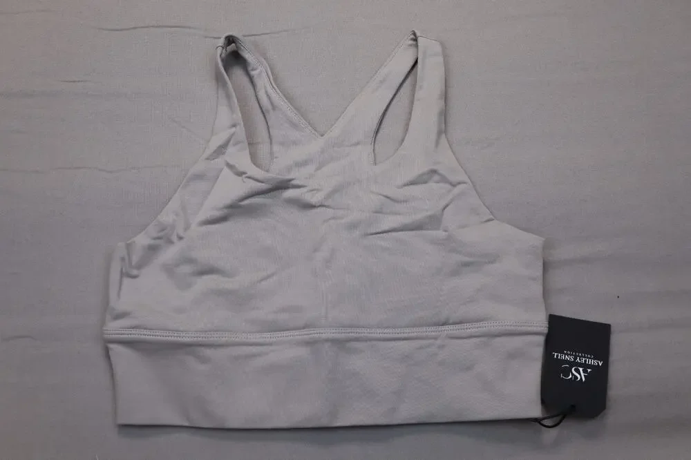 NEW ASC Women's Gray Racerback Yoga Running Athletic Sports Bra Size L